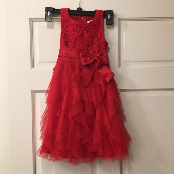 Rare Editions Girls Red Dress - size 6 - Picture 1 of 11